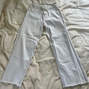 WARP AND WEFT cropped white jeans